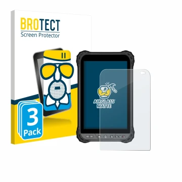 Front side of a product packaging with the brand logo BROTECT. Next to it is the device Zoomsmart A8004 Series shown with the 