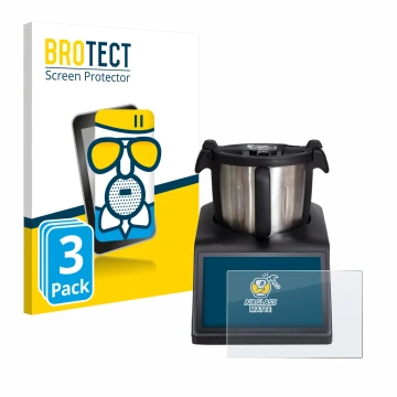 Front side of a product packaging with the brand logo BROTECT. Next to it is the device Ufesa TotalChef RK10 shown with the co