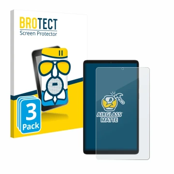 Front side of a product packaging with the brand logo BROTECT. Next to it is the device Samsung Galaxy Tab A11 8.7