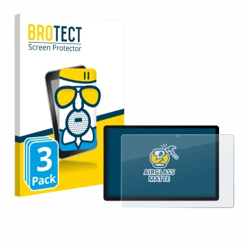 Front side of a product packaging with the brand logo BROTECT. Next to it is the device Doogee U13 shown with the correspondin