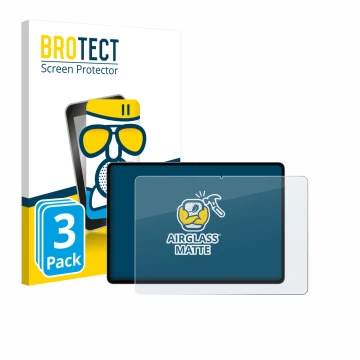 Front side of a product packaging with the brand logo BROTECT. Next to it is the device Honor Magicpad 3 Pro shown with the co