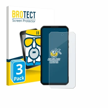 Front side of a product packaging with the brand logo BROTECT. Next to it is the device Oukitel WP60 shown with the correspond