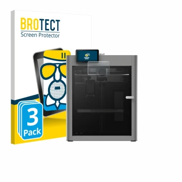Front side of a product packaging with the brand logo BROTECT. Next to it is the device Bambu Lab P2S 3D Printer shown with th