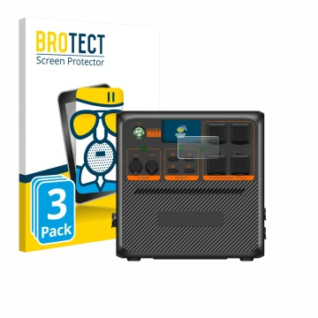 Front side of a product packaging with the brand logo BROTECT. Next to it is the device Bluetti AC240P shown with the correspo
