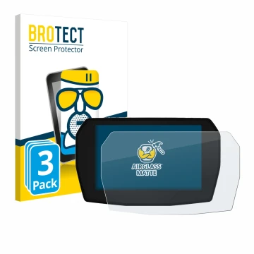 Front side of a product packaging with the brand logo BROTECT. Next to it is the device Ducati Panigale V2 2025 shown with the