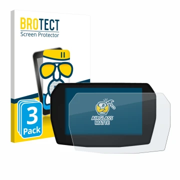 Front side of a product packaging with the brand logo BROTECT. Next to it is the device Ducati Streetfighter V2 2025 shown wit