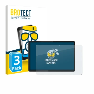Front side of a product packaging with the brand logo BROTECT. Next to it is the device Lenovo Idea Tab Plus 12.1