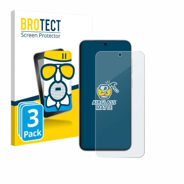 Front side of a product packaging with the brand logo BROTECT. Next to it is the device Vivo X300 shown with the corresponding