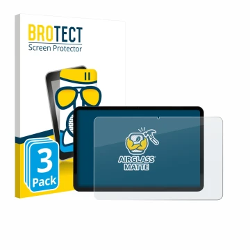 Front side of a product packaging with the brand logo BROTECT. Next to it is the device Volla Tablet 12.3