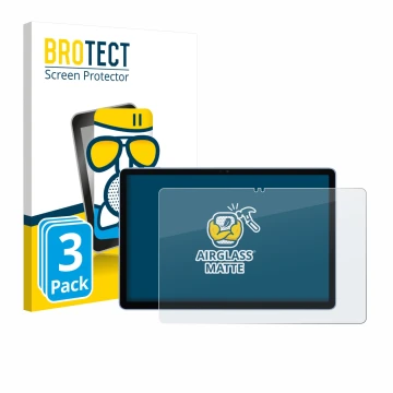Front side of a product packaging with the brand logo BROTECT. Next to it is the device Itel VistaTab 30 shown with the corres