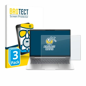Front side of a product packaging with the brand logo BROTECT. Next to it is the device HP ProBook 4 G1a 14