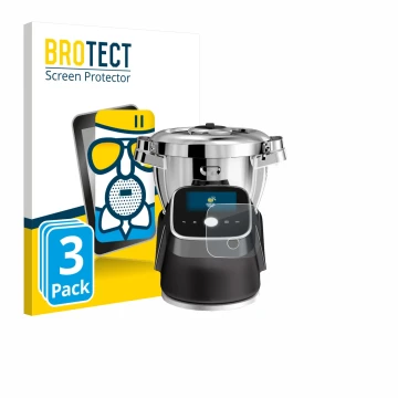 Front side of a product packaging with the brand logo BROTECT. Next to it is the device Moulinex i-Companion Touch Pro shown w