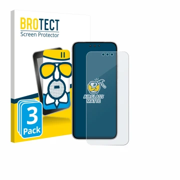 Front side of a product packaging with the brand logo BROTECT. Next to it is the device Huawei Mate 80 shown with the correspo