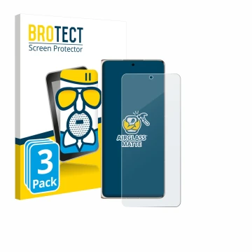 Front side of a product packaging with the brand logo BROTECT. Next to it is the device Huawei Mate X7 shown with the correspo