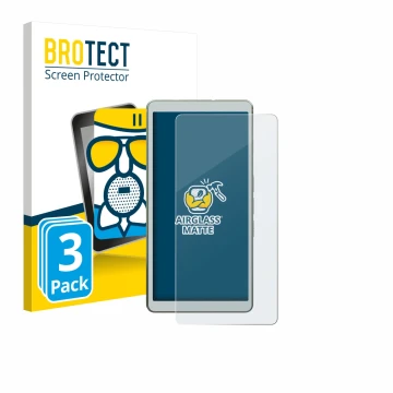 Front side of a product packaging with the brand logo BROTECT. Next to it is the device Viwoods AiPaper Reader shown with the 