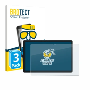 Front side of a product packaging with the brand logo BROTECT. Next to it is the device Blackview Zeno 10 shown with the corre