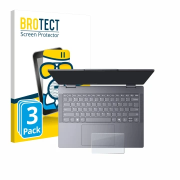 Front side of a product packaging with the brand logo BROTECT. Next to it is the device Lenovo IdeaPad 5 2-in-1 14