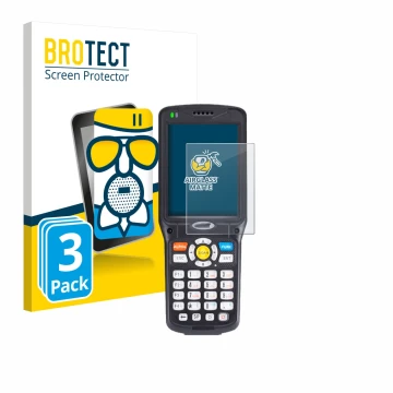 Front side of a product packaging with the brand logo BROTECT. Next to it is the device Unitech HT510 shown with the correspon