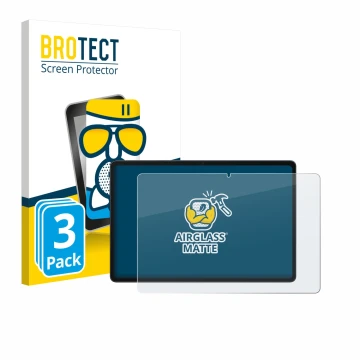 Front side of a product packaging with the brand logo BROTECT. Next to it is the device Alldocube iPlay 70E shown with the cor
