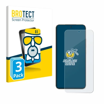 Front side of a product packaging with the brand logo BROTECT. Next to it is the device Honor Magic 8 Lite shown with the corr