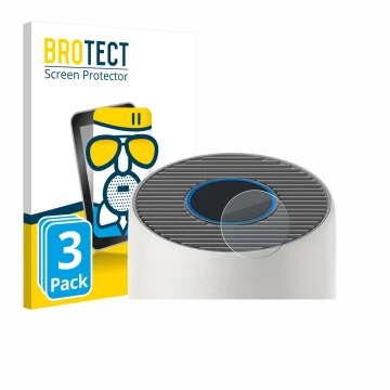 Front side of a product packaging with the brand logo BROTECT. Next to it is the device Philips 2000i Series AC2939 shown with
