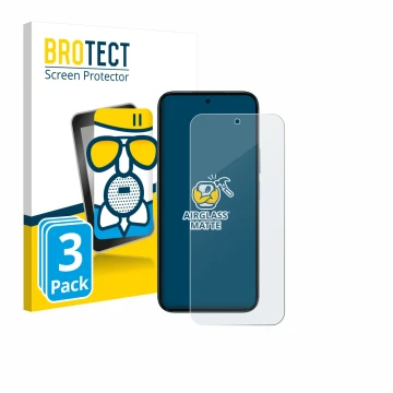 Front side of a product packaging with the brand logo BROTECT. Next to it is the device Honor Play 10C shown with the correspo