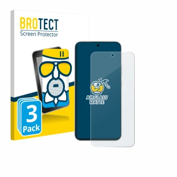Front side of a product packaging with the brand logo BROTECT. Next to it is the device Oppo A6 Pro 4G shown with the correspo