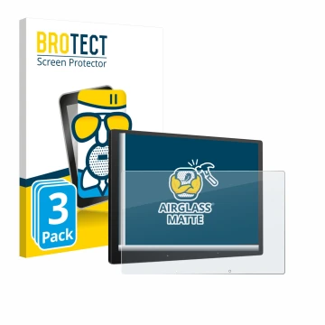 Front side of a product packaging with the brand logo BROTECT. Next to it is the device Atoto X10 10