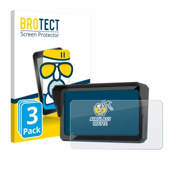 Front side of a product packaging with the brand logo BROTECT. Next to it is the device Carpuride W602BS shown with the corres