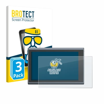 Front side of a product packaging with the brand logo BROTECT. Next to it is the device SmallRig Wireless Monitor shown with t