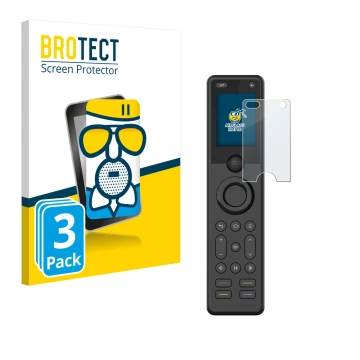 Front side of a product packaging with the brand logo BROTECT. Next to it is the device Sofabaton X1S shown with the correspon
