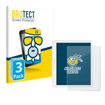 Front side of a product packaging with the brand logo BROTECT. Next to it is the device Bigme B751C-S shown with the correspon