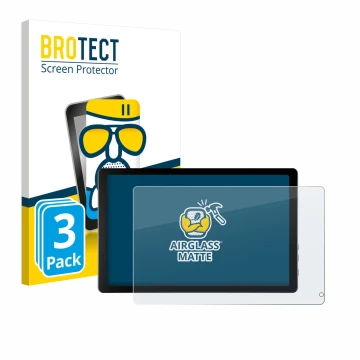 Front side of a product packaging with the brand logo BROTECT. Next to it is the device Laptok KB1001 10.1