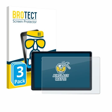 Front side of a product packaging with the brand logo BROTECT. Next to it is the device MUISOO MUIC10702 10.1