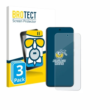 Front side of a product packaging with the brand logo BROTECT. Next to it is the device realme C85 shown with the correspondin