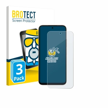 Front side of a product packaging with the brand logo BROTECT. Next to it is the device Oppo A6 shown with the corresponding s