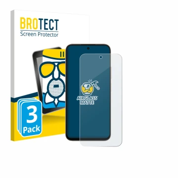 Front side of a product packaging with the brand logo BROTECT. Next to it is the device Oppo A6t shown with the corresponding 
