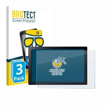 Front side of a product packaging with the brand logo BROTECT. Next to it is the device Acer Chromebook Tab 311 shown with the
