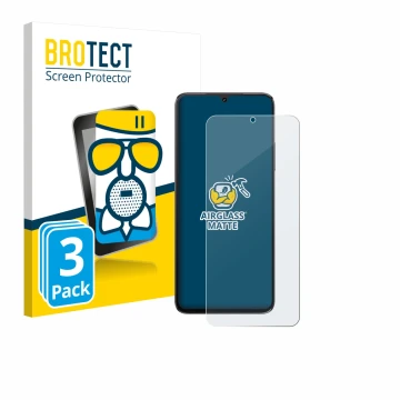 Front side of a product packaging with the brand logo BROTECT. Next to it is the device Cubot A40 shown with the corresponding