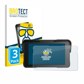 Front side of a product packaging with the brand logo BROTECT. Next to it is the device NFOIEIS Base 5