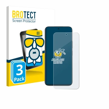 Front side of a product packaging with the brand logo BROTECT. Next to it is the device realme C85 Pro 4G shown with the corre