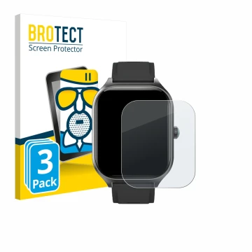 Front side of a product packaging with the brand logo BROTECT. Next to it is the device FORRLITE Smartwatch 2.01
