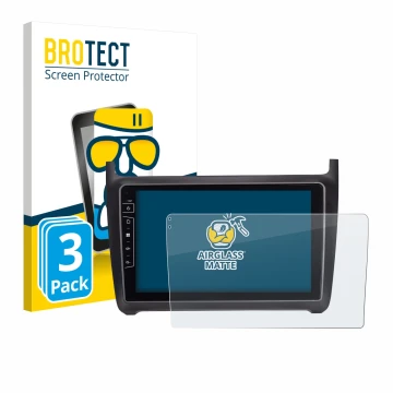 Front side of a product packaging with the brand logo BROTECT. Next to it is the device Dynavin D9-69H Premium Flex 9