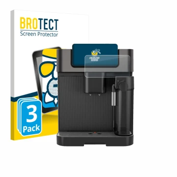 Front side of a product packaging with the brand logo BROTECT. Next to it is the device Grundig KVA 7230 shown with the corres