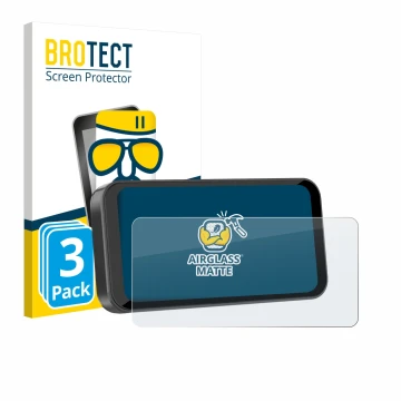 Front side of a product packaging with the brand logo BROTECT. Next to it is the device Carpuride W603B 6.3