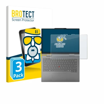Front side of a product packaging with the brand logo BROTECT. Next to it is the device Lenovo ThinkPad X1 2-in-1 Gen 10 Aura 