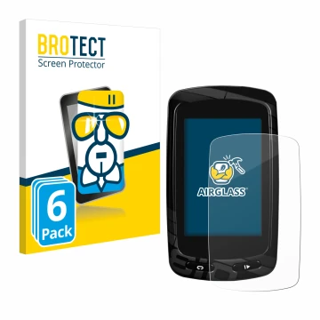Front side of a product packaging with the brand logo BROTECT. Next to it is the device Garmin Edge 810 shown with the corresp