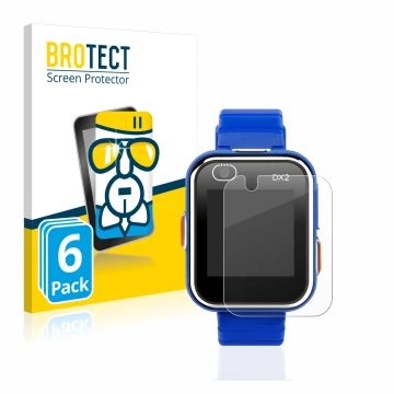 Front side of a product packaging with the brand logo BROTECT. Next to it is the device Vtech Kidizoom Smart Watch DX2 shown w