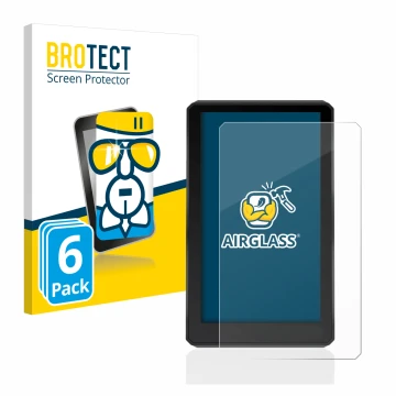 Front side of a product packaging with the brand logo BROTECT. Next to it is the device Garmin zumo XT shown with the correspo