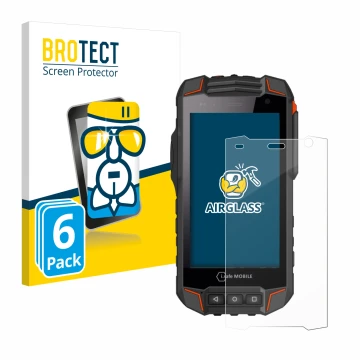 Front side of a product packaging with the brand logo BROTECT. Next to it is the device i.safe MOBILE IS530.1 shown with the c